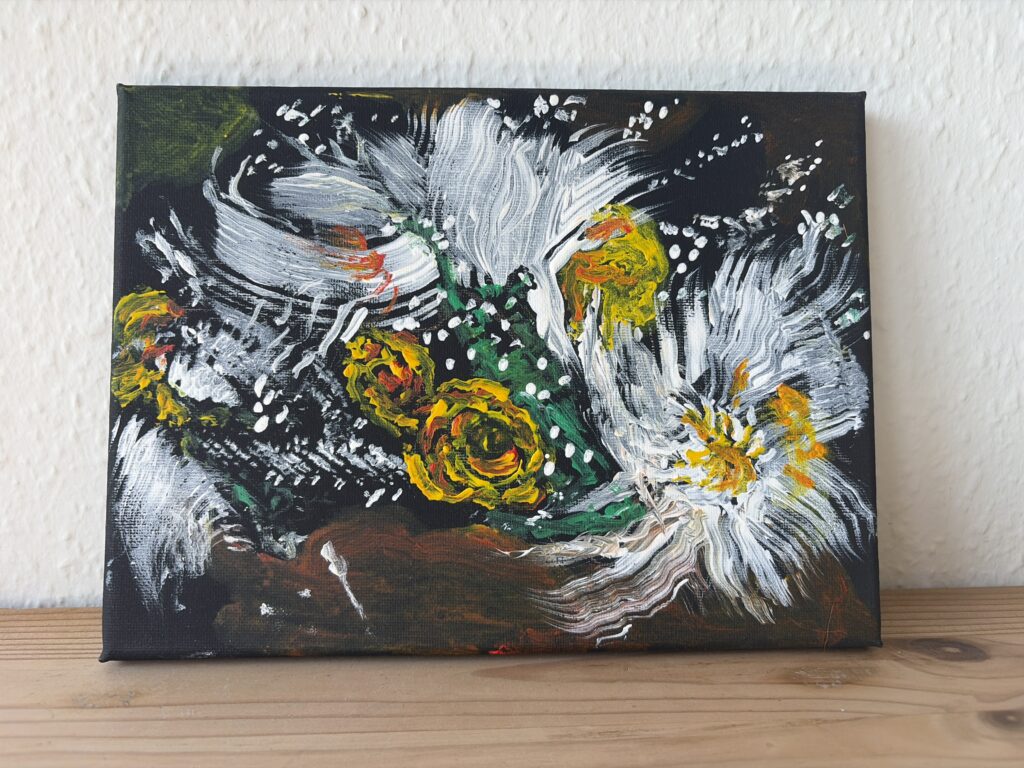 Blomst 1, Akryl på lærred af Winkler