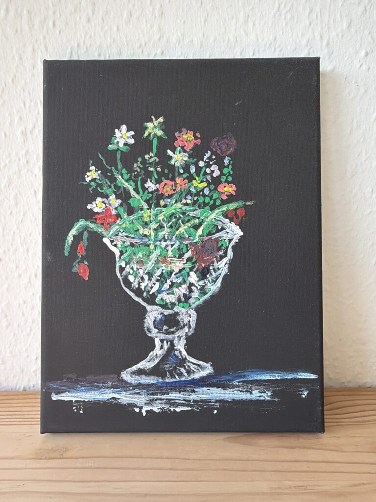 Blomst 2, Akryl på lærred af Winkler