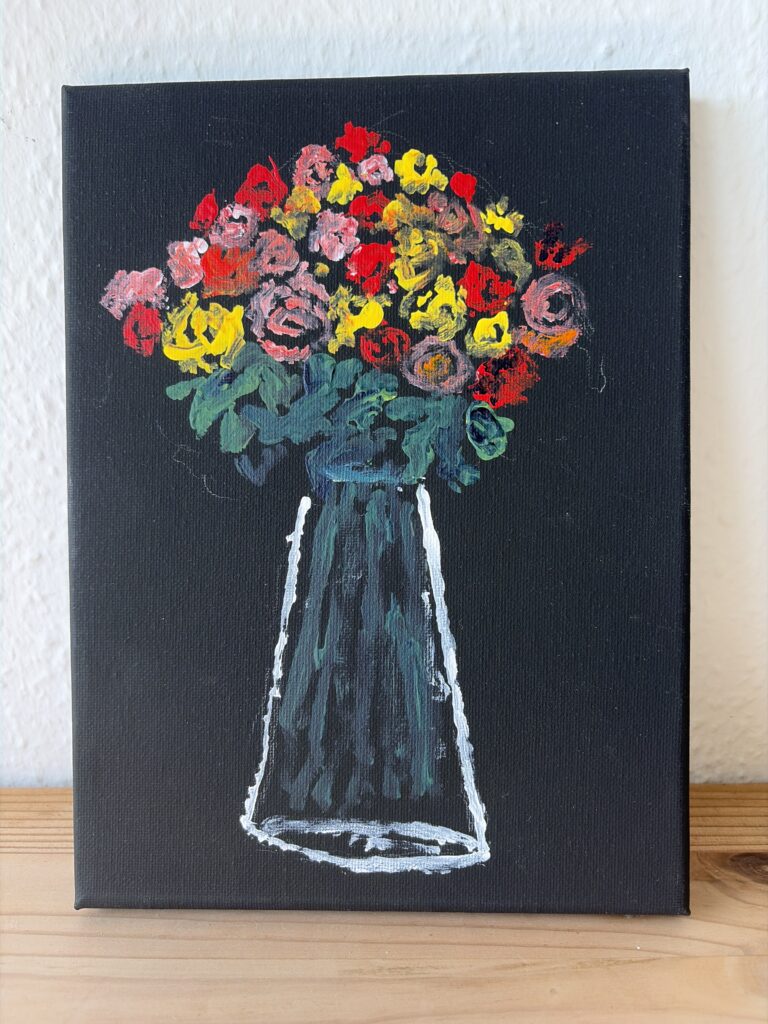 Blomst 3, Akryl på lærred af Winkler